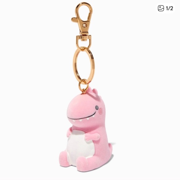 Claire’s pink Dino charm Keychain - Picture 1 of 2